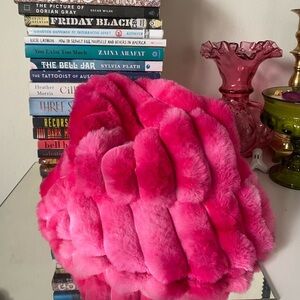 Anthropologie Faux Fur Pink Bucket Hat